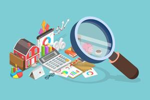 3D Isometric Flat Conceptual Illustration of Business Transparency vector