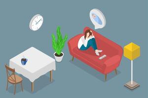 3D Isometric Flat Conceptual Illustration of Infertility. vector