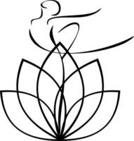 Illustration icon symbol ballerina flower lotus dancer isolated in a white background vector