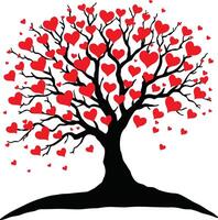 A tree with hearts on it vector