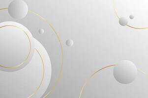 Abstract luxury White Grey Circle shape background with gold line and planetary.geometry background with modern and elegant concept. vector