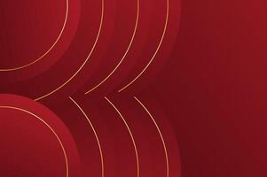luxury Red Rose circle papercut background with gold line. Abstract geometry background with modern and elegant concept. vector
