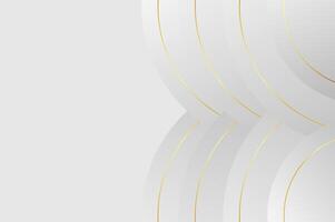 luxury White Grey circle papercut background with gold line. Abstract geometry background with modern and elegant concept. vector