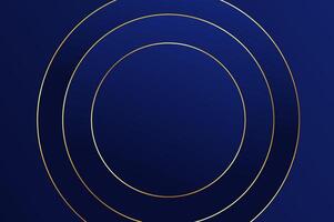 luxury Navy Blue Circle Podium background with gold line. Abstract geometry background with modern and elegant concept. vector
