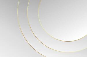 luxury White Grey Circle Podium background with gold line. Abstract geometry background with modern and elegant concept. vector