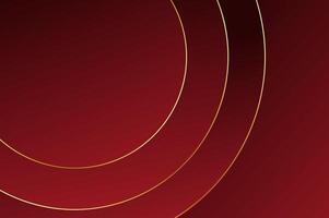 luxury Red Rose Circle Podium background with gold line. Abstract geometry background with modern and elegant concept. vector