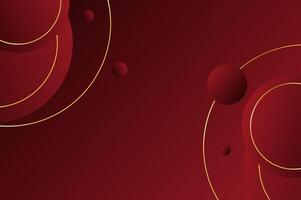 Abstract geometry luxury Red Rose Circle shape background with gold line and planetary. Template background with modern and elegant concept. vector