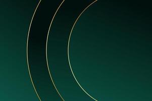 luxury Dark Green Circle Podium background with gold line. Abstract geometry background with modern and elegant concept. vector