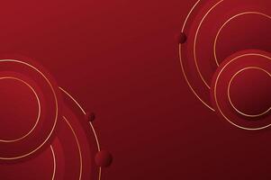 Circle shape background luxury Red Rose with gold line and planetary. Abstract geometry background with modern and elegant concept. vector