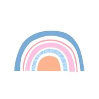 Cute colorful scandinavian rainbow background template illustration clip art in white background vector