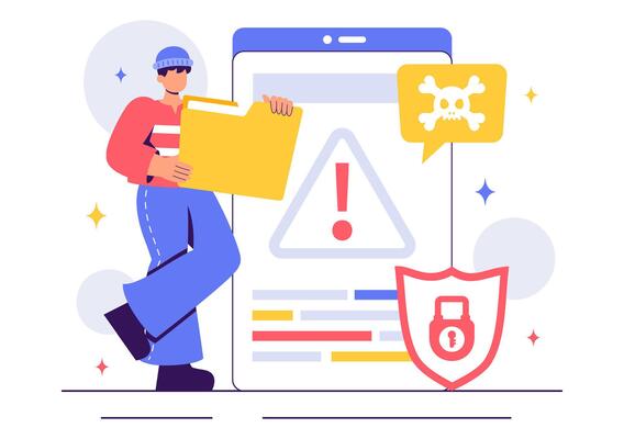 Ethical Hacking Concept Illustration Featuring a Programmer Analyzing Code Vulnerabilities