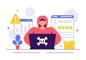 Cybersecurity Ethical Hacking Illustration with a Developer Testing Web Application Security vector