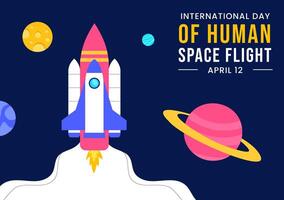 Human Space Exploration Concept with Earth View from Space Social Media Background vector