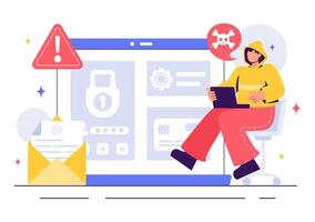 Cybersecurity Testing Illustration of a Developer Performing Ethical Hacking vector