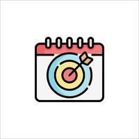 Calendar icon with an arrow and target vector