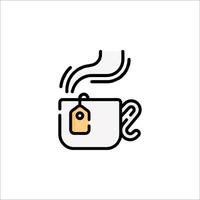 Coffee cup icon with a tag on it vector