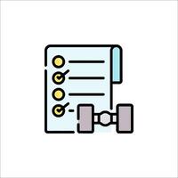 A fitness check list icon on a white background vector