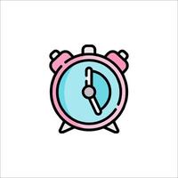 A pink alarm clock icon on a white background vector