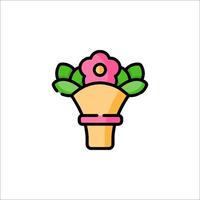 A flower bouquet icon in a flat style vector