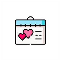 A calendar with two hearts on it vector