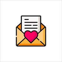 An envelope with a letter and a heart icon vector