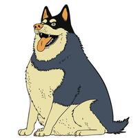 Cartoon Husky with Funny Expression and Tongue Out vector