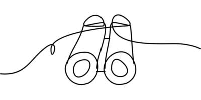 continuous line drawing of binoculars symbol. abstract line art illustration vector