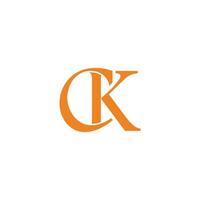 letters ck simple linked font logo vector