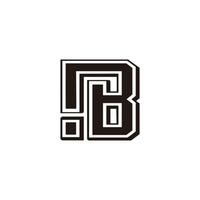 letter ib lowercase outline simple linked logo vector