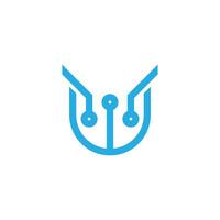 abstract bug face technology modern vector