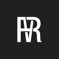 letters vr simple linked overlapping logo vector