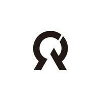 letters qt simple keyhole geometric lines logo vector