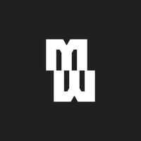 letters mw abstract geometric simple stripes logo vector
