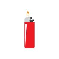 Lighter with a flame icon vector