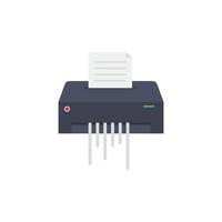 Paper shredder with a sheet of paper vector