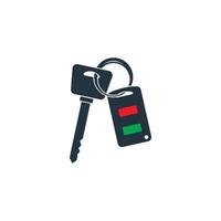 Black car key with red and green buttons vector