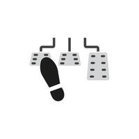 Three car pedals being pressed by a foot vector