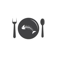 Bone fish and fork vector