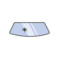Closeup of car windshield with visible crack vector