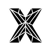 The letter x is made up of geometric shapes vector