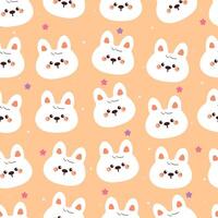 seamless pattern cute cartoon white bunny. cute animal drawing for wallpaper, background vector