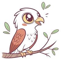 Cute bird cartoon character vector