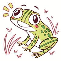 Frog in cartoon style vector