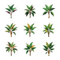 Set of trees on white vector
