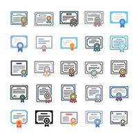 Certificate icon set sticker vector