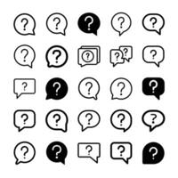 Ask icon set isolated vector
