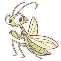 Sticker design with a green grasshopper isolated vector