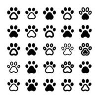 Flat paw icon set vector
