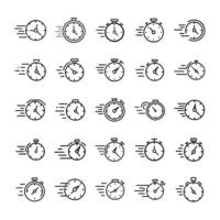 Fast time icon set vector