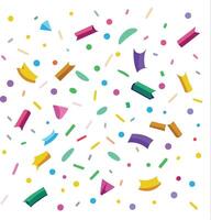 Colorful confetti pattern, festive abstract design, scattered geometric shapes, vibrant celebration background, multicolored paper bits vector